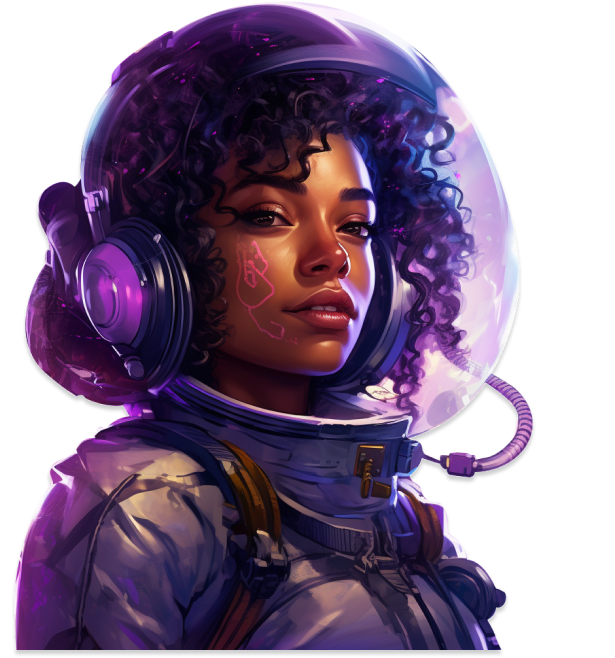 Uma pessoa com capacete de astronauta